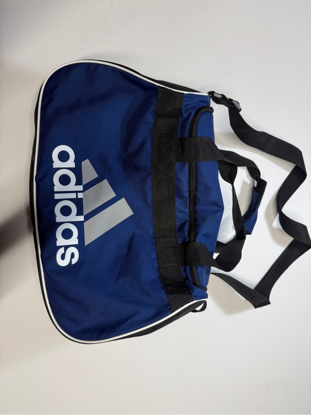 adidas Blue and Black Duffel Bag with White‎ Logo